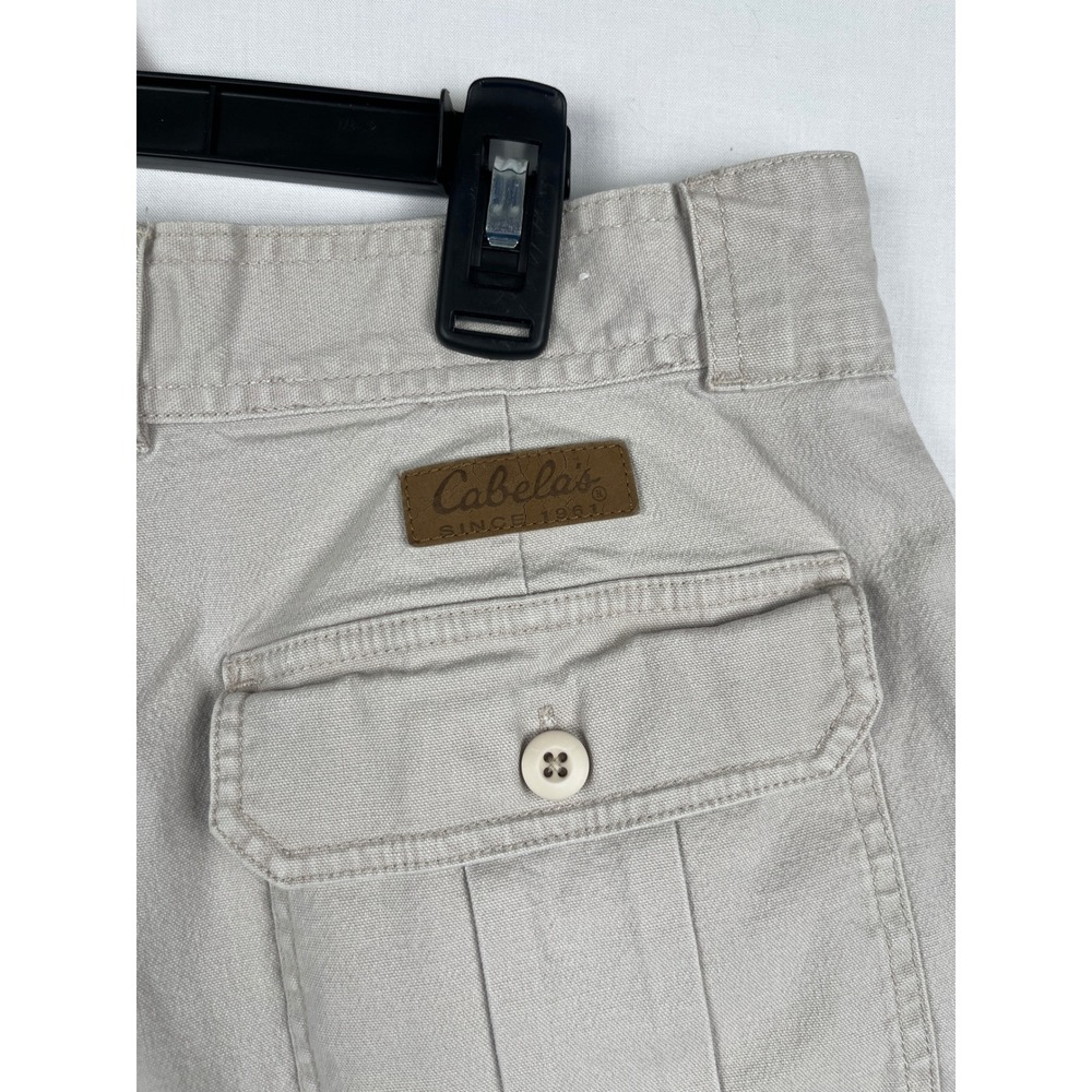 Cabelas 7-Pocket Hiker Shorts Womens 16 Khaki Tan Pleated Cotton Spandex 911985 - Picture 7 of 8